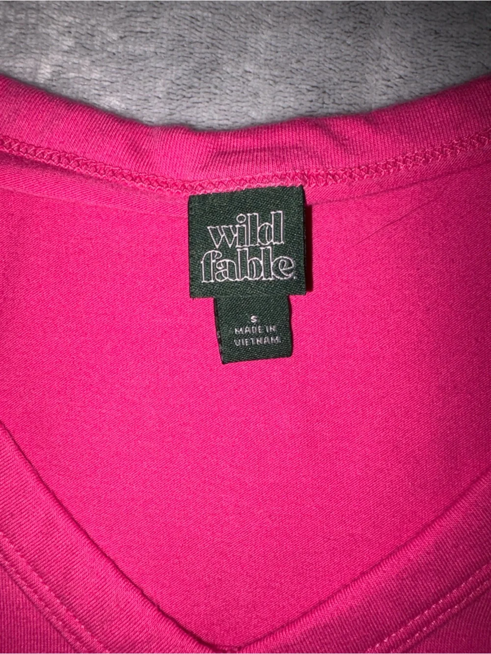 wild fable Hot Pink V-Neck Crop Top